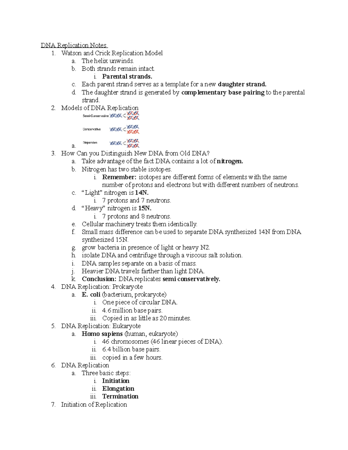 DNA Replication Notes - BSCI170 - UMD - Studocu