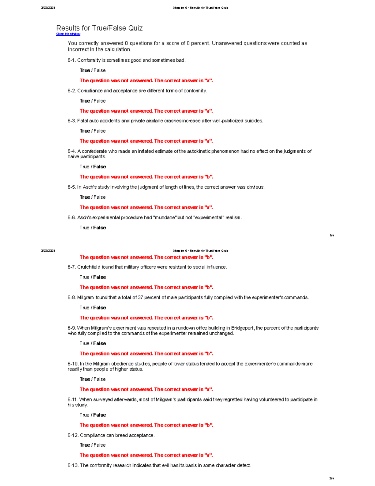 assignment chapter 6 true false quiz (practice)