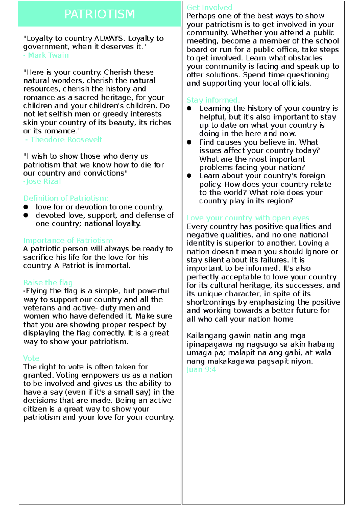 NSTP Lecture nstp cwts P PATRIOTISM Get Involved Perhaps one of the