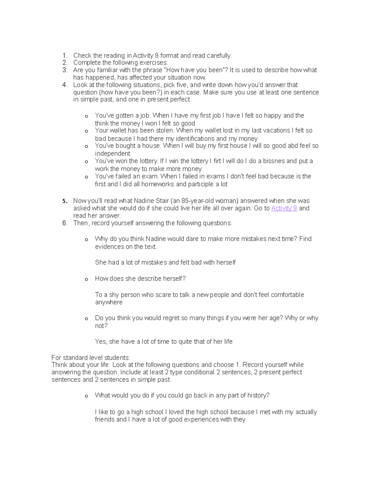 Activity 9 - facil - Check the reading in Activity 9 format and read ...