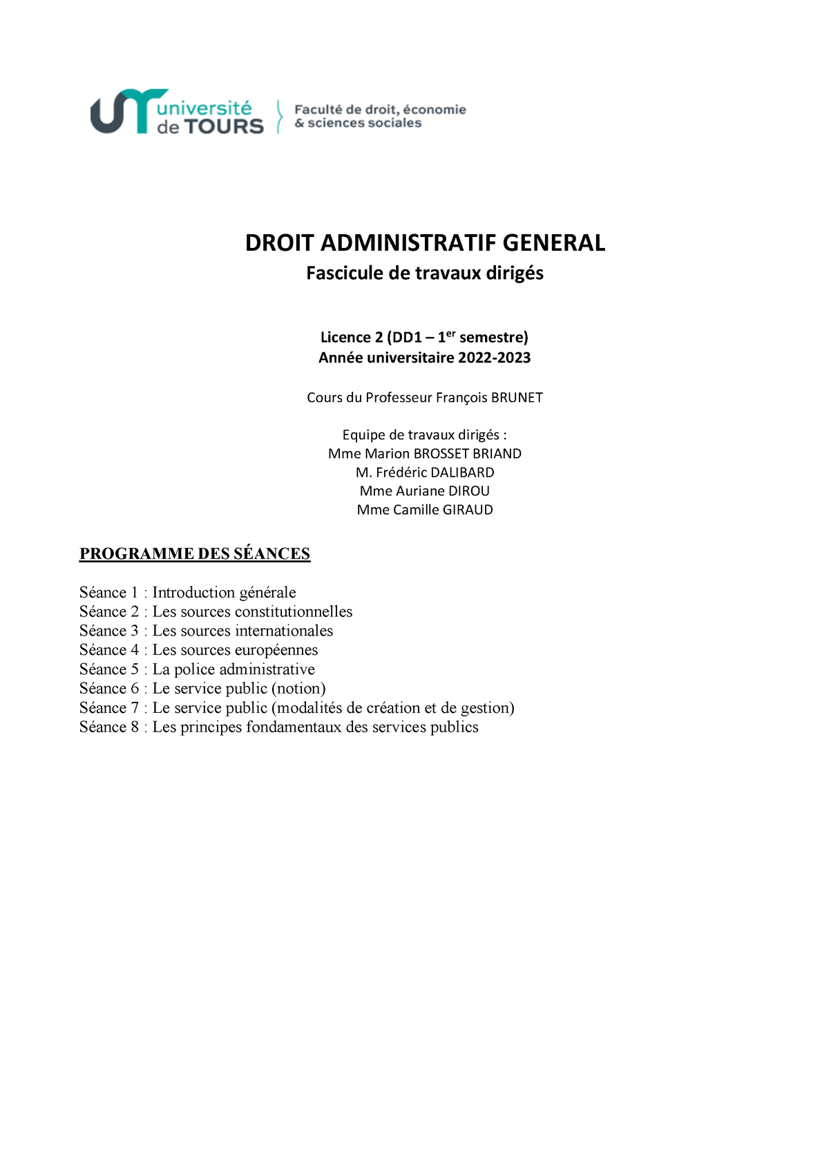 Fascicule De Td Admin - Jurisprudence - DROIT ADMINISTRATIF GENERAL ...