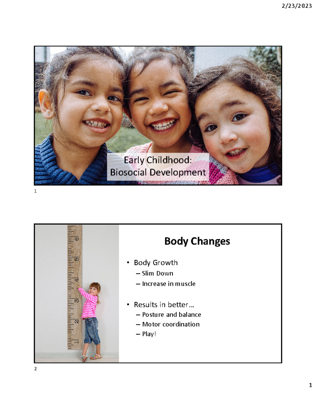 chapter 11 eleven Early Childhood Biosocial Development Body Changes
