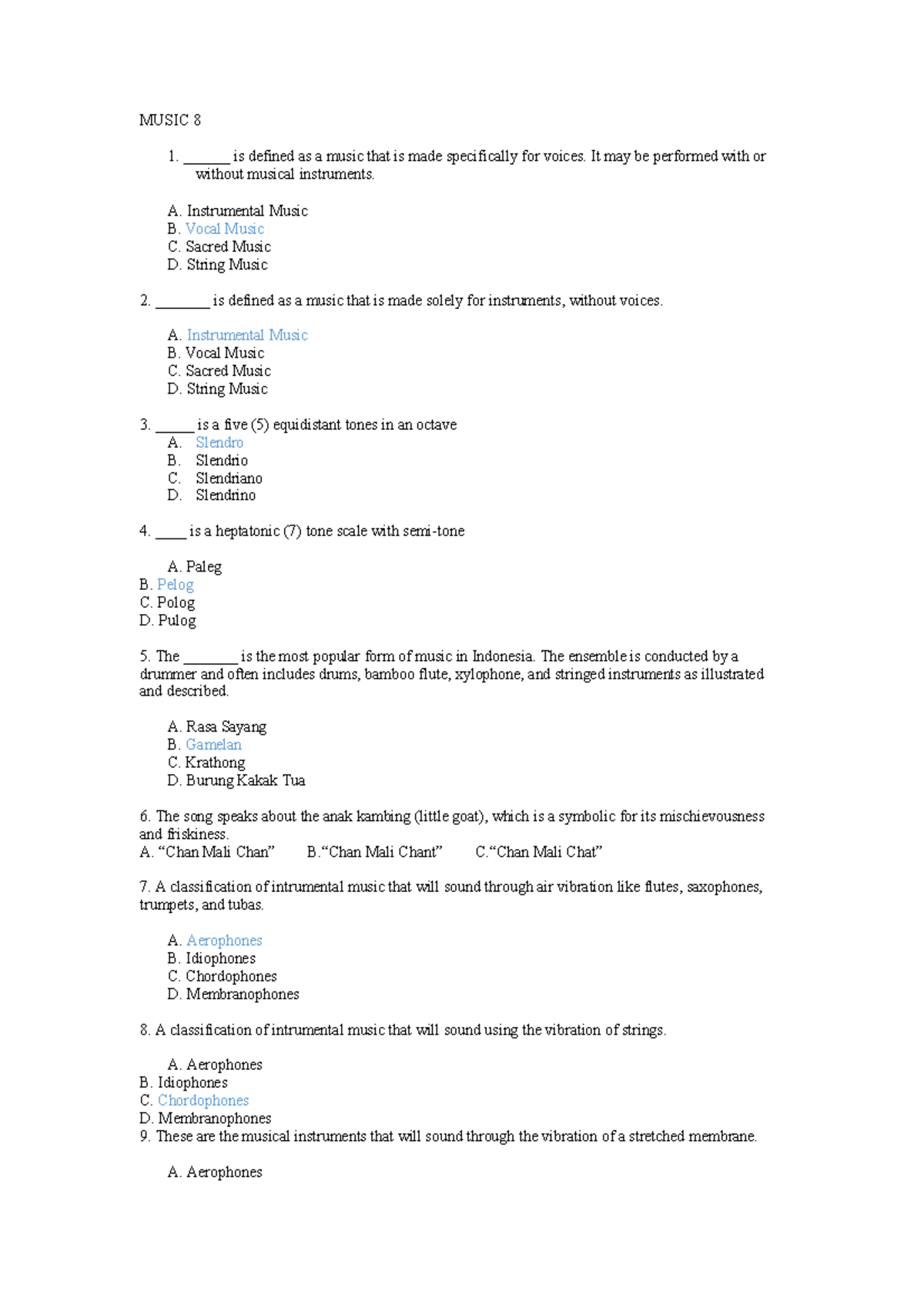 Quarter EXAM 1ST - note - MUSIC 8 ______ is defined as a music that is ...