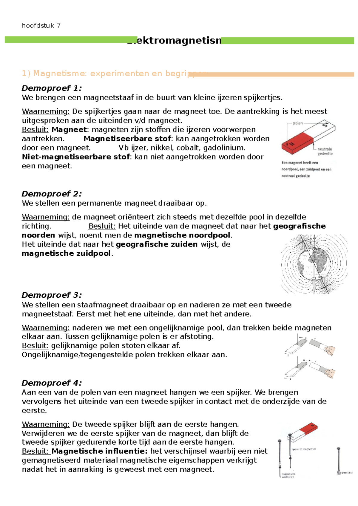 Hoofdstuk 7 'elektromagnetisme' - hoofdstuk 7 Elektromagnetisme 1 ...