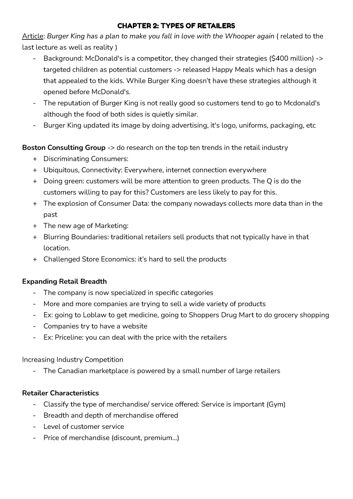 L2 RMG200 - Lecture 2 Notes - CHAPTER 2: TYPES OF RETAILERS Article ...