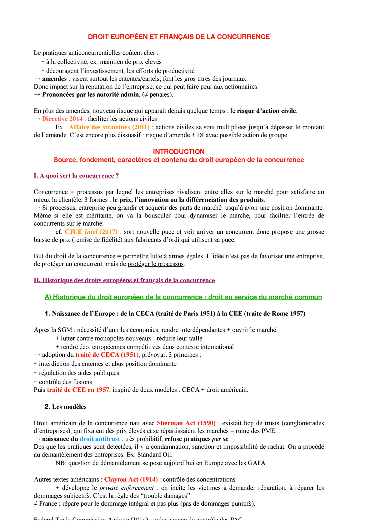 sujet dissertation droit de la concurrence