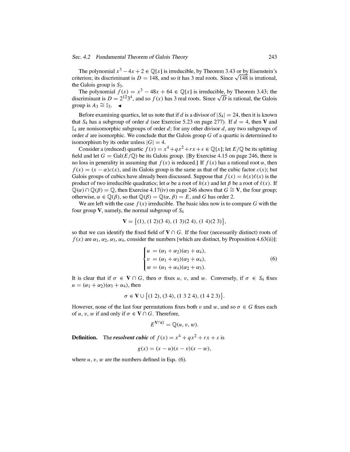 Basic Algebra 101 - Sec. 4 Fundamental Theorem of Galois Theory 243 The ...