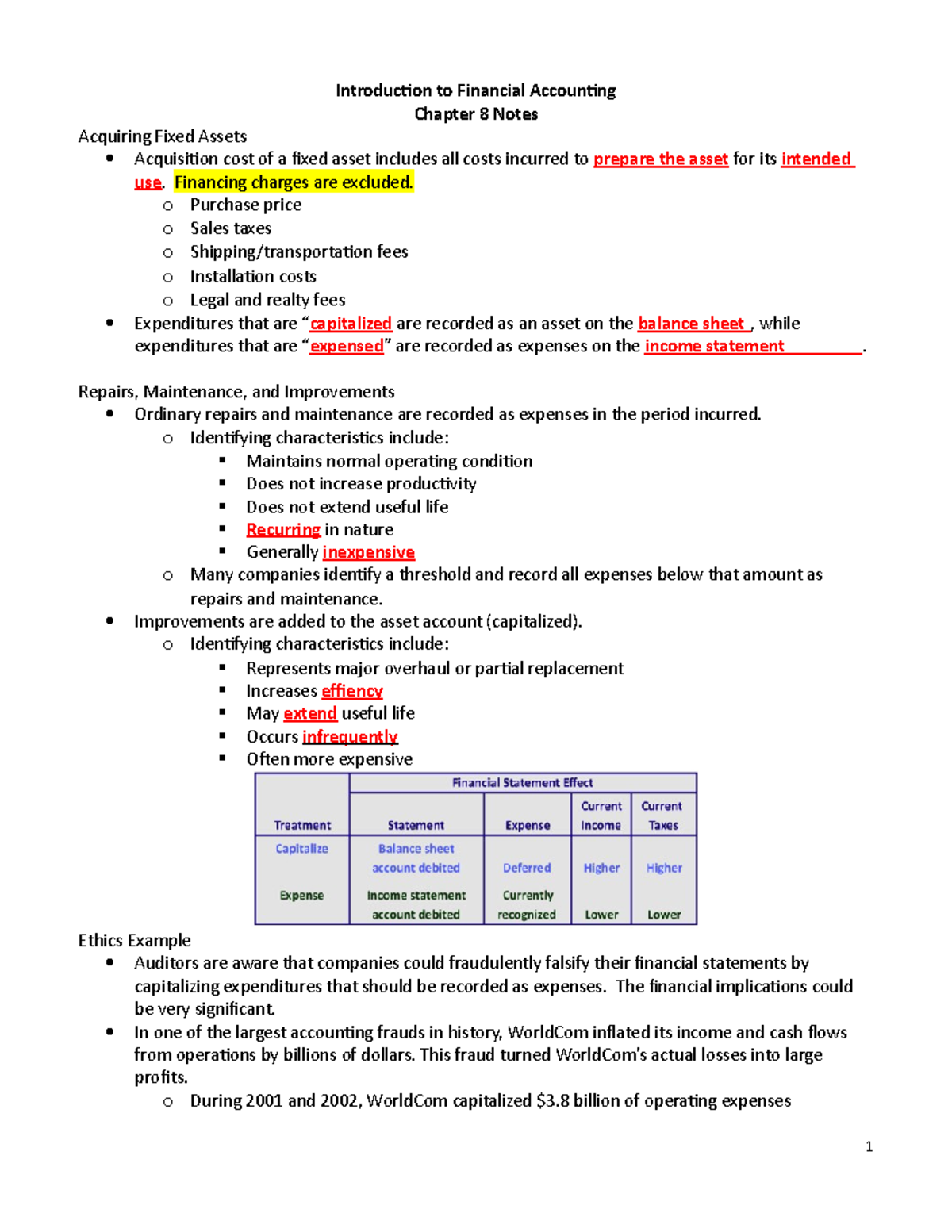 Chapter 8 Notes - Melissa Schulte's class - Introduction to Financial ...