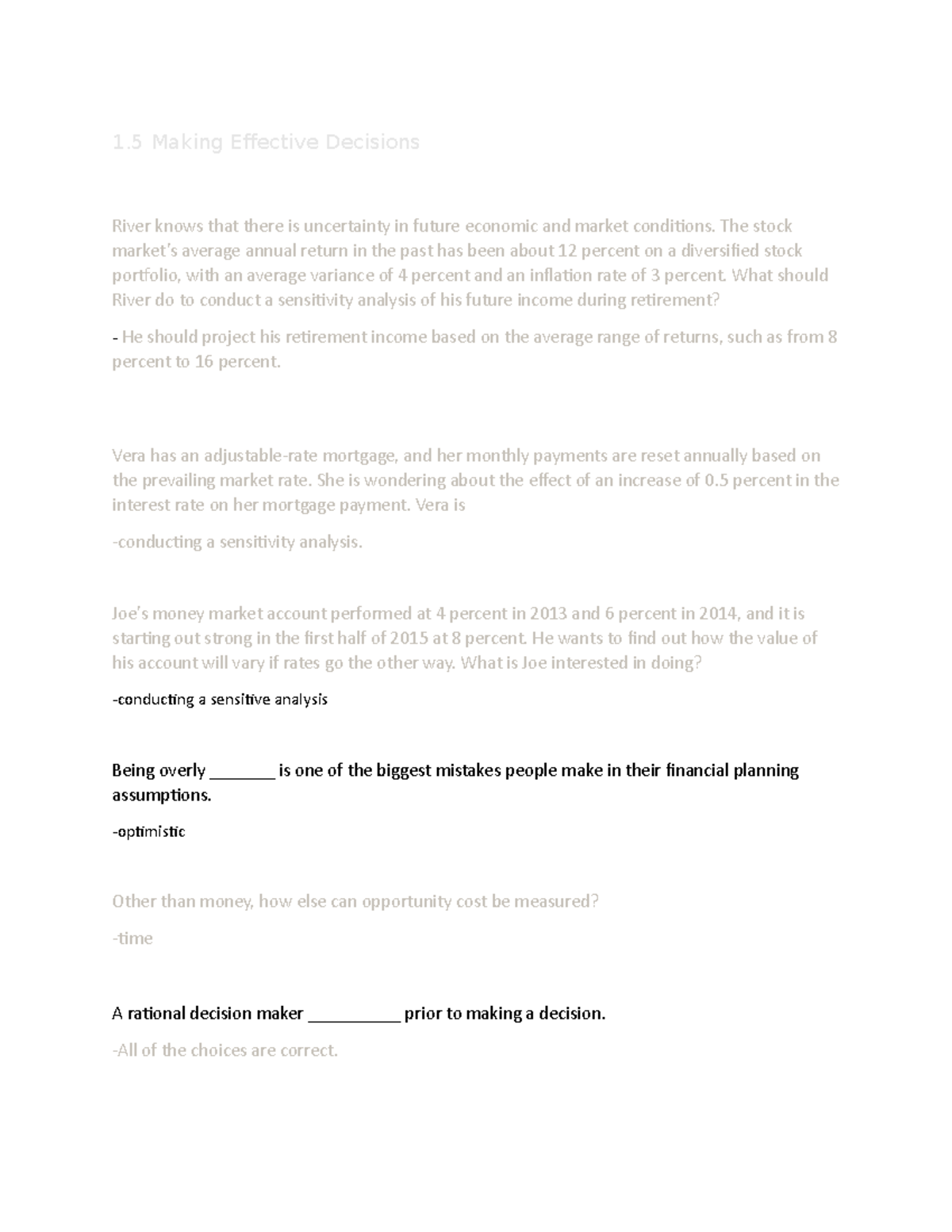Week 2 study notes 1.5 Making Effective Decisions - 1 Making Effective ...