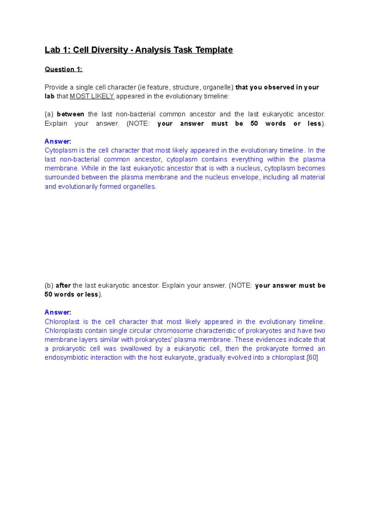 Lab 1 Analysis Task - Lab 1: Cell Diversity - Analysis Task Template ...
