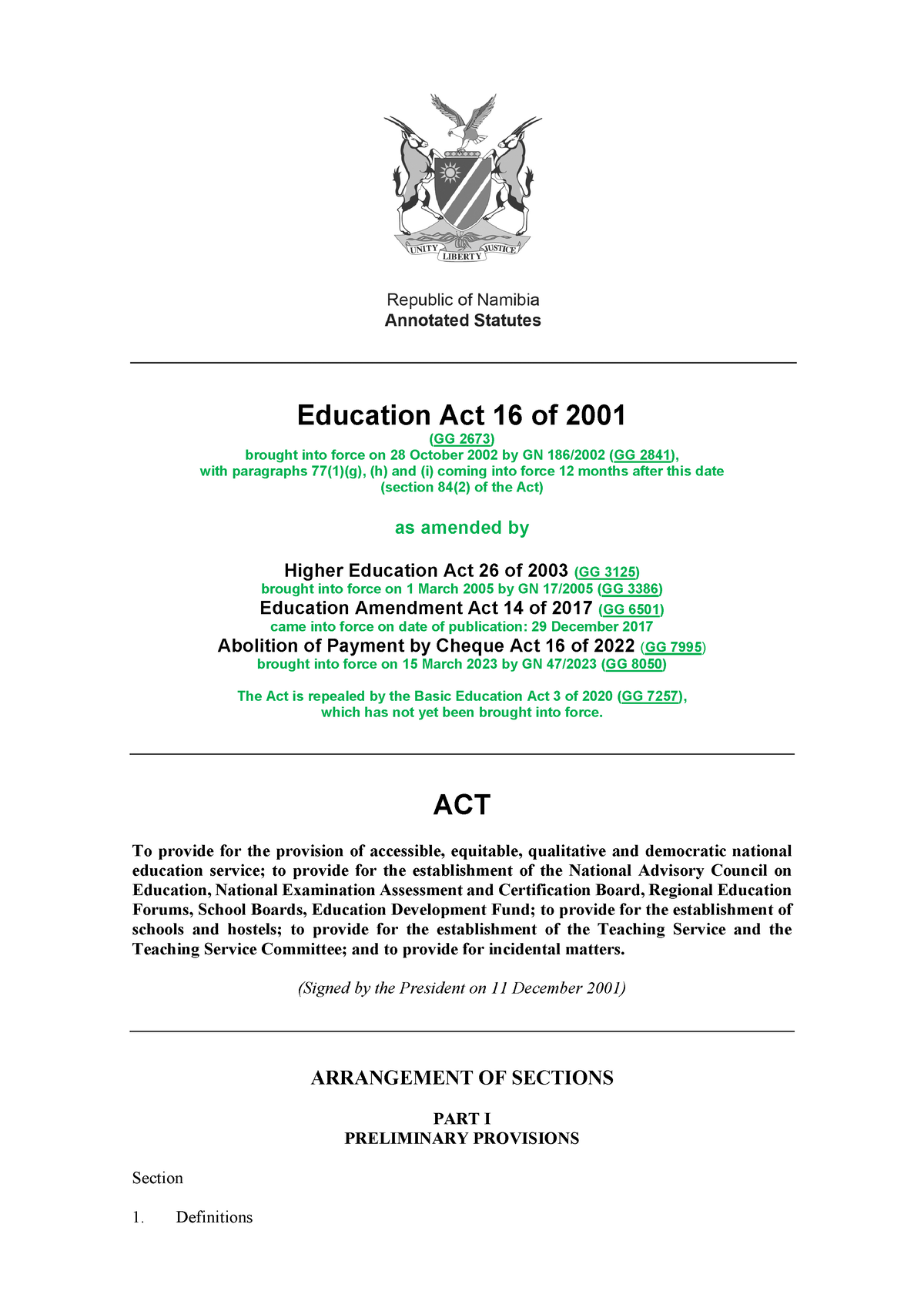 what is section 16 of the education act