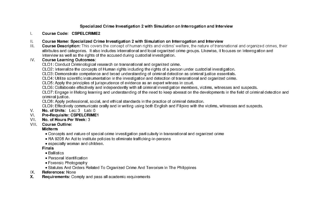 Cspelcrime 2 - Interesting subject but lack of references - Specialized ...