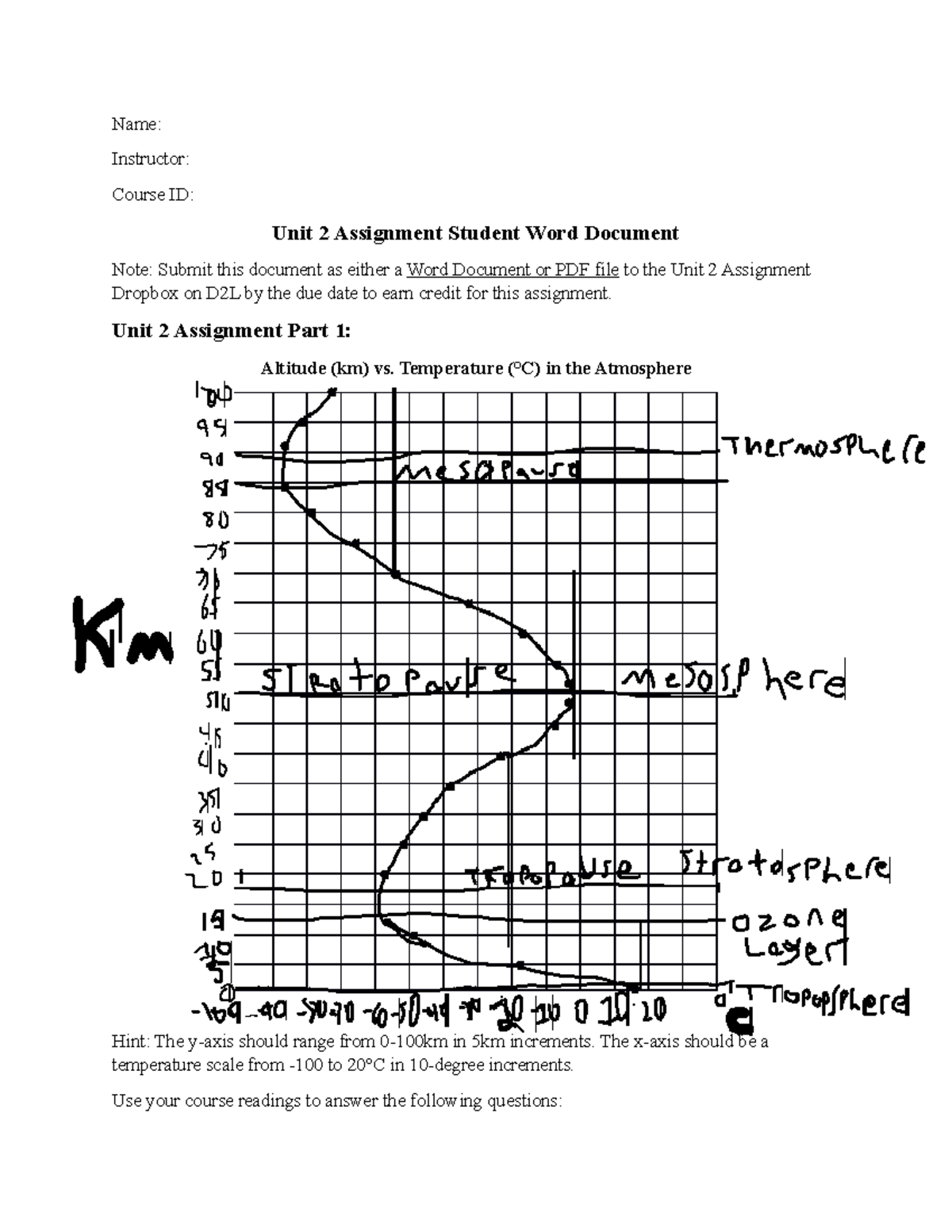 EVR1001 Unit2Assignment - Name: Instructor: Course ID: Unit 2 ...