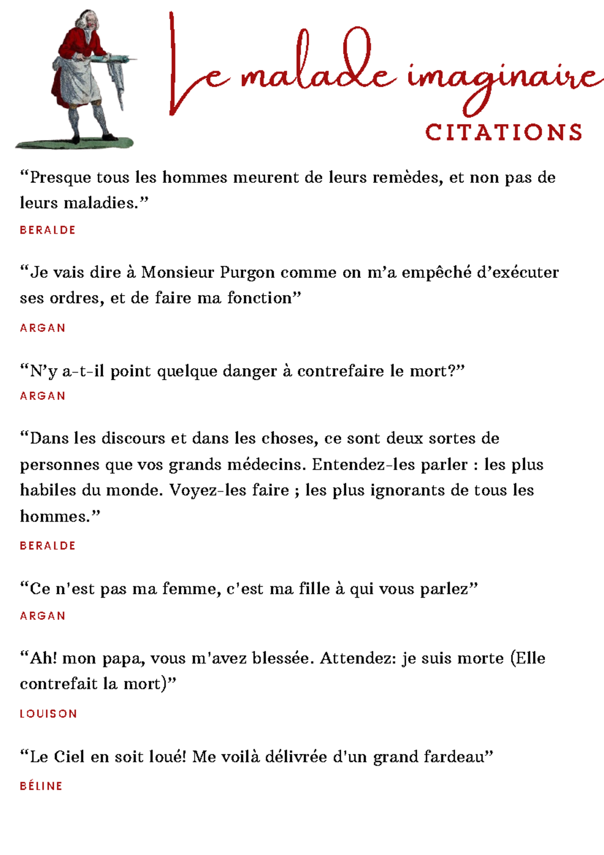 Citation Le Malade Imaginaire Dissertation