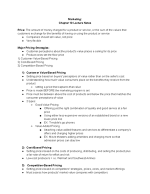 Marketing Ch. 7 - Lecture notes 7 - Marketing: Ch. 7 Lecture Notes ...