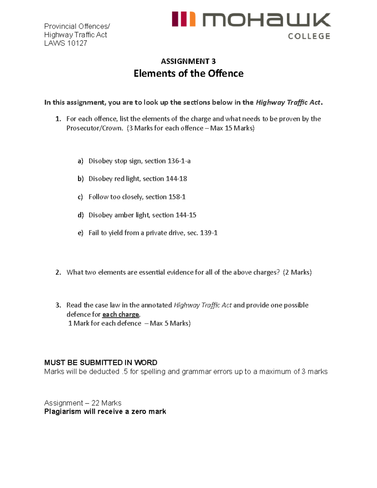 assignment-3-provincial-offences-highway-traffic-act-laws-10127