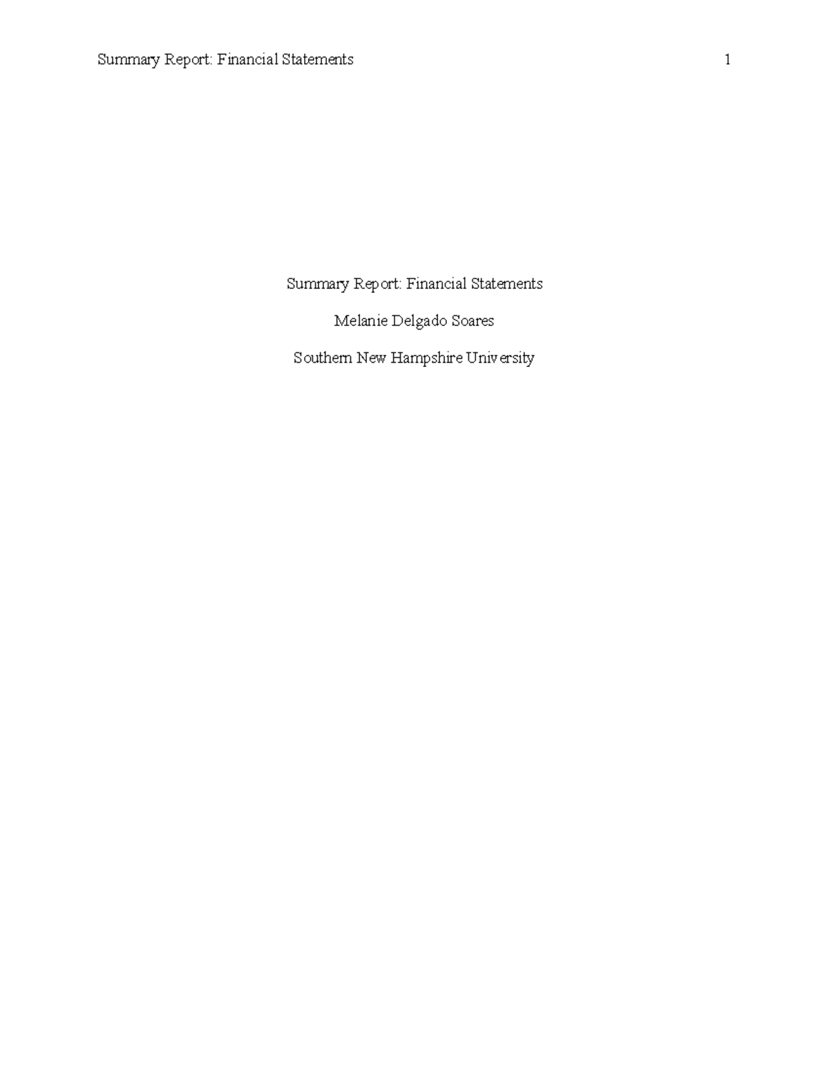 ACC 201 Final Project Analysis Summary Report - Summary Report ...