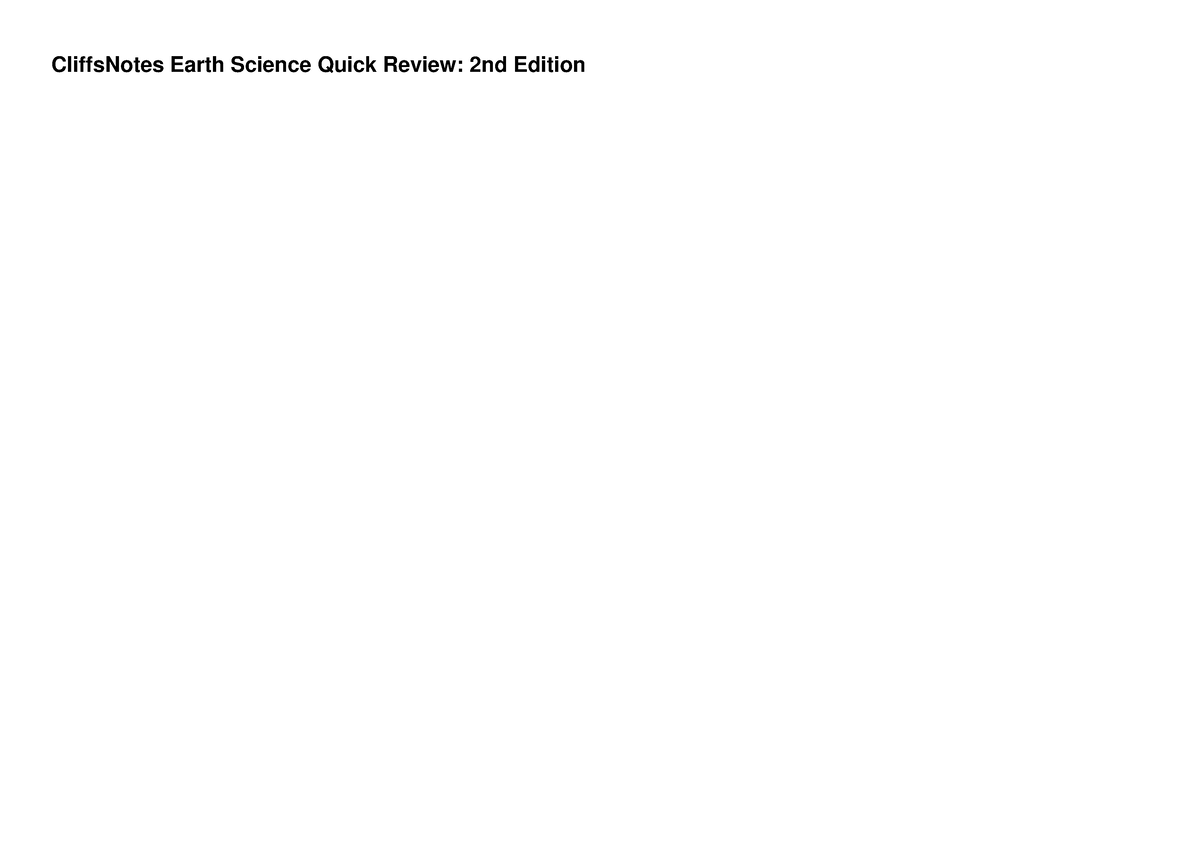 $PDF$/READ/DOWNLOAD CliffsNotes Earth Science Quick Review: 2nd Edition ...