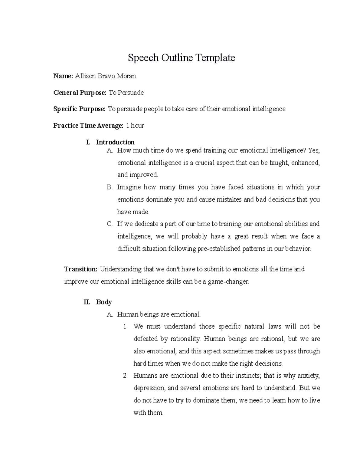 speech outline maker