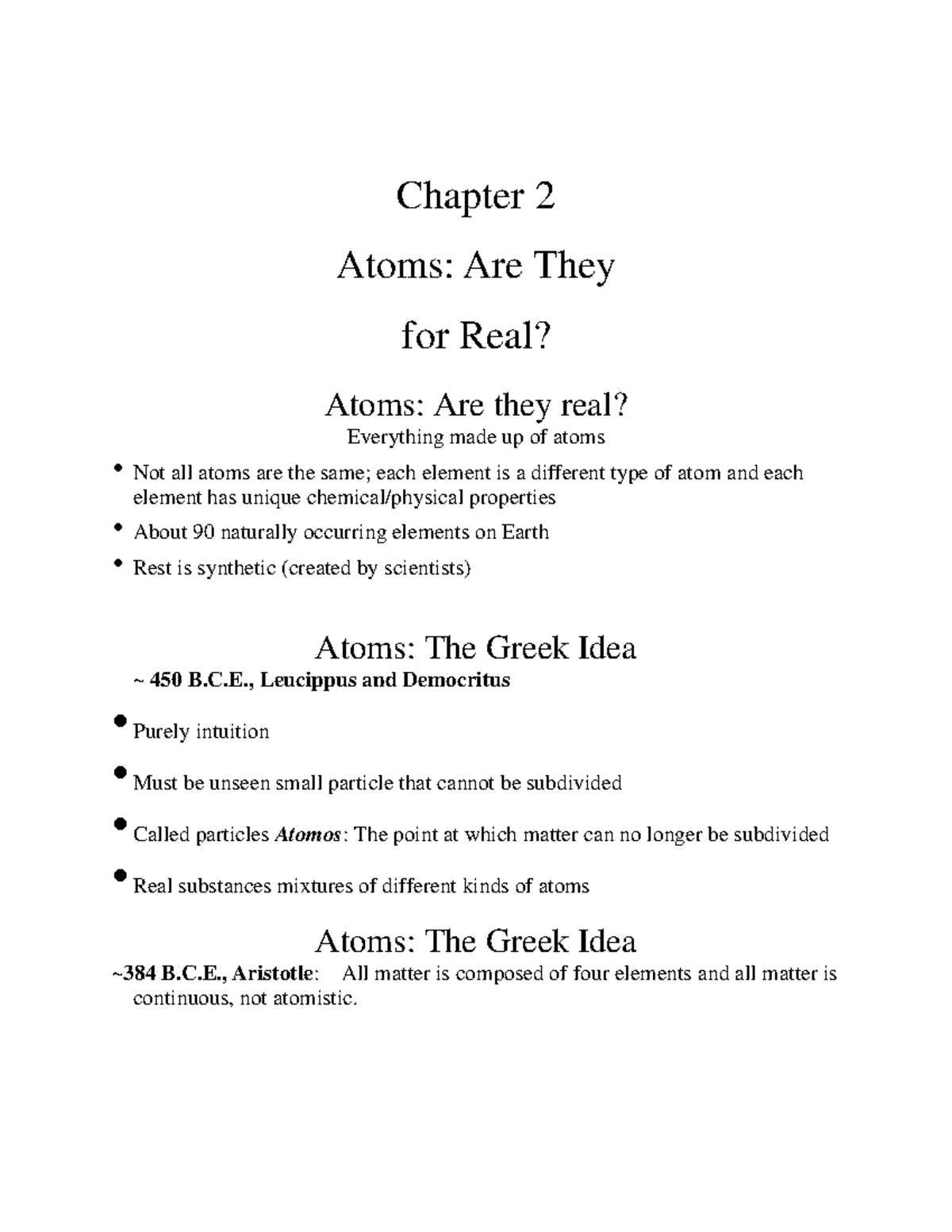 Chapter 02 Atoms - Chapter 2 Atoms: Are They for Real? Atoms: Are they ...
