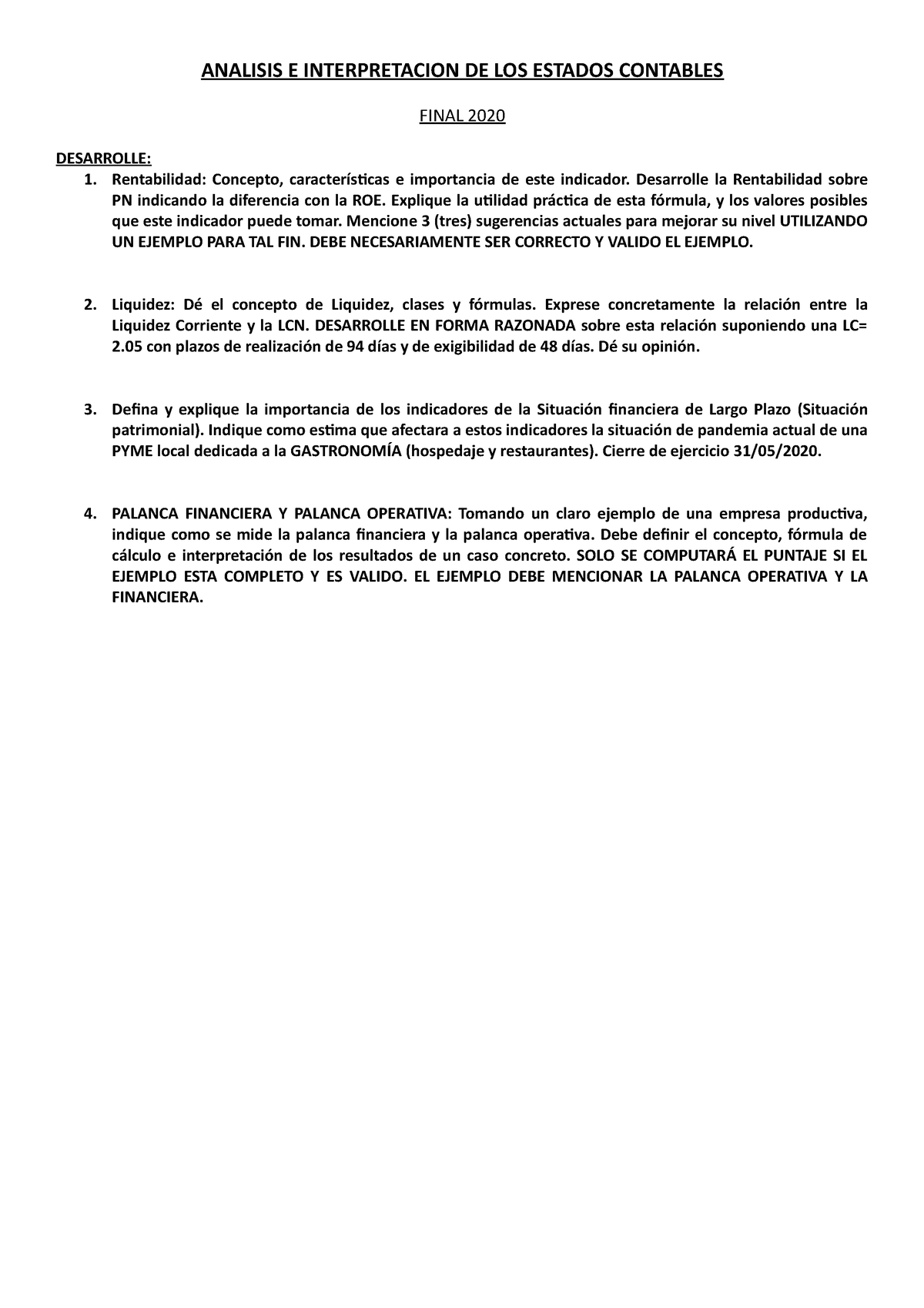 Analisis E Interpretacion De Los Estados Contables Final 2020 Analisis E Interpretacion De 1633