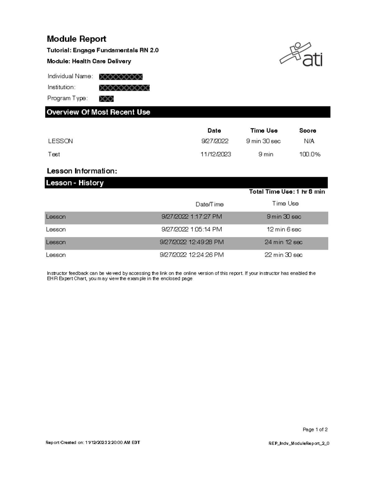 Report-2 - homework - Module Report Lesson Information: Tutorial ...