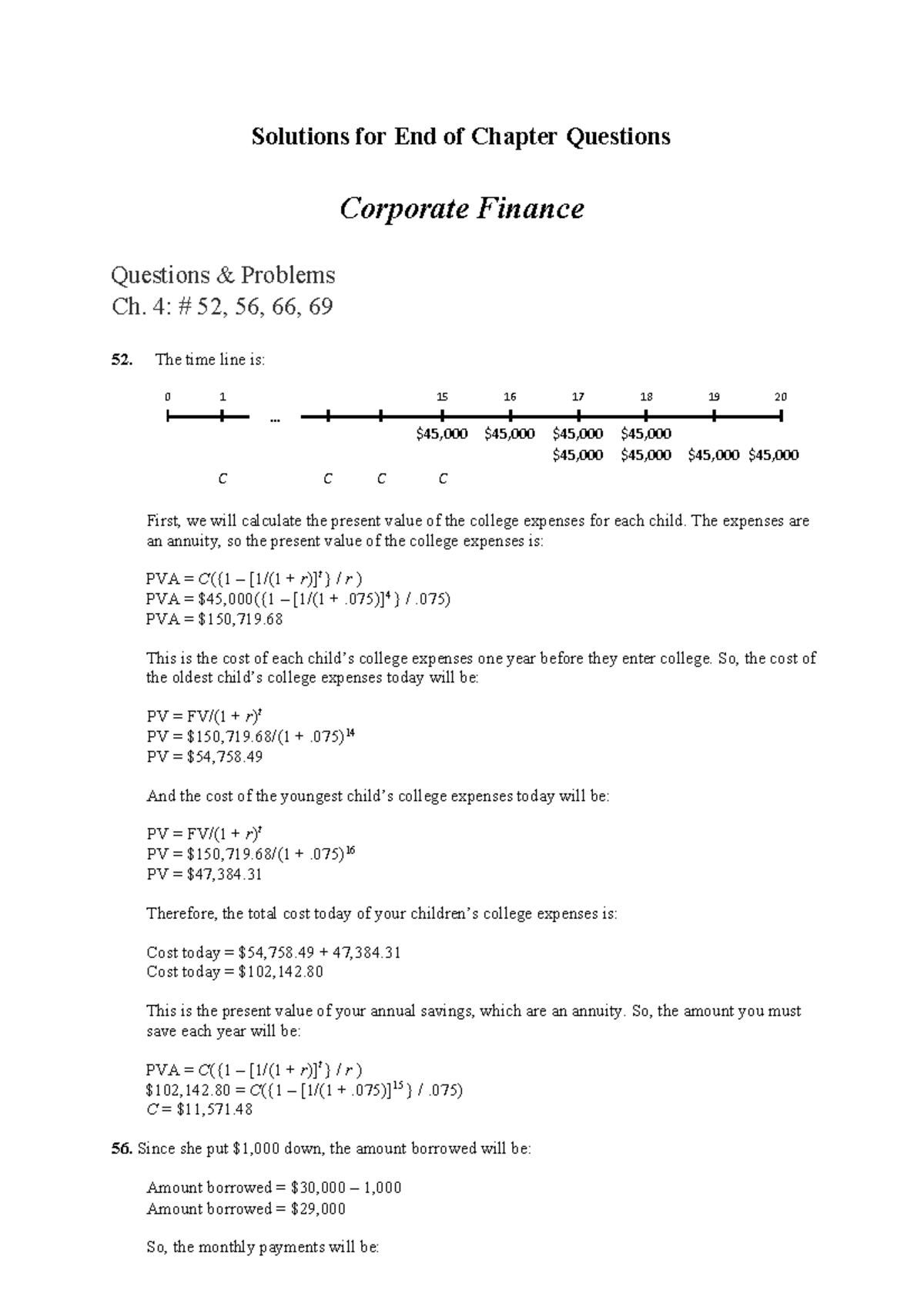Solutions for End of Chapter Questions RWJCh 4 - Solutions for End of ...