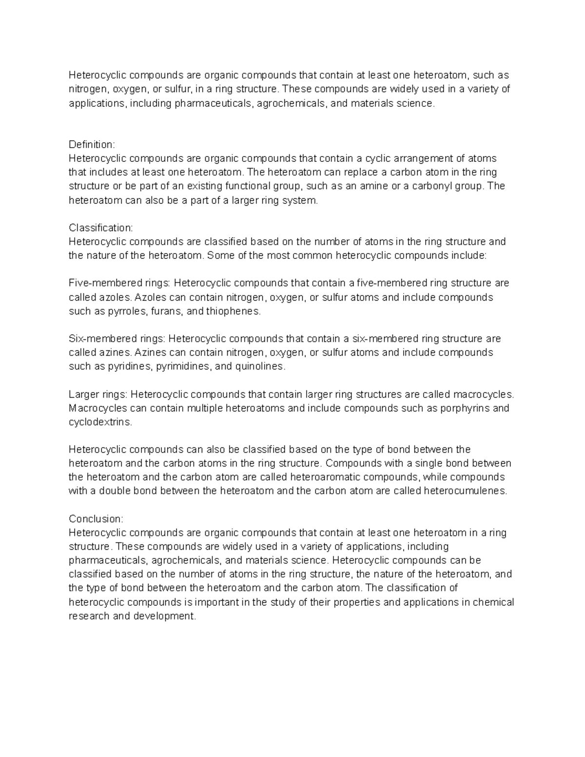 definition-and-classification-of-heterocyclic-compounds-heterocyclic