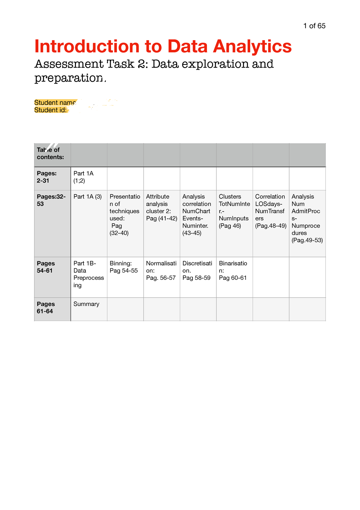 introduction to data analytics assignment