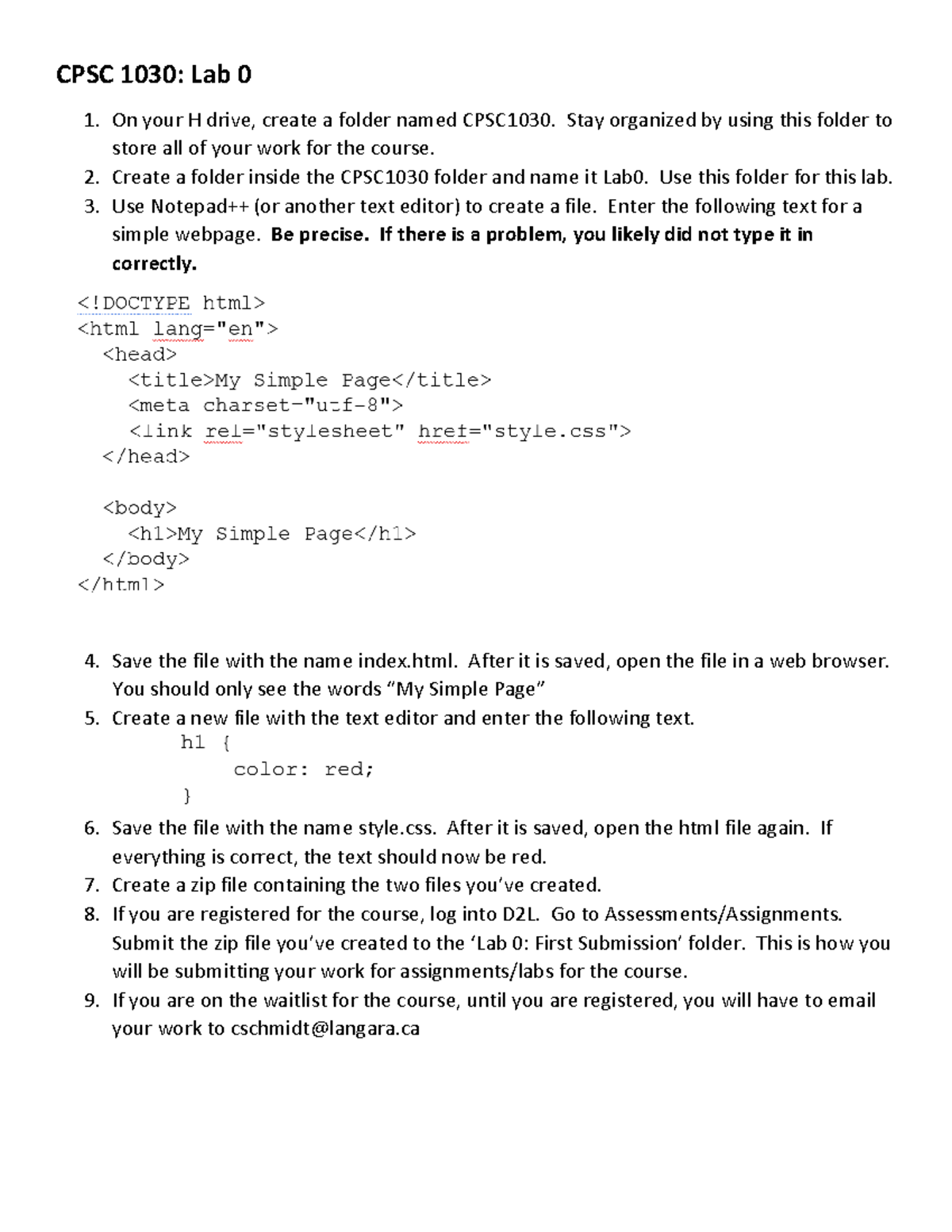 1030 Lab 0 - Web Development I CPSC1030 Lab 0 - CPSC 1030: Lab 0 On ...