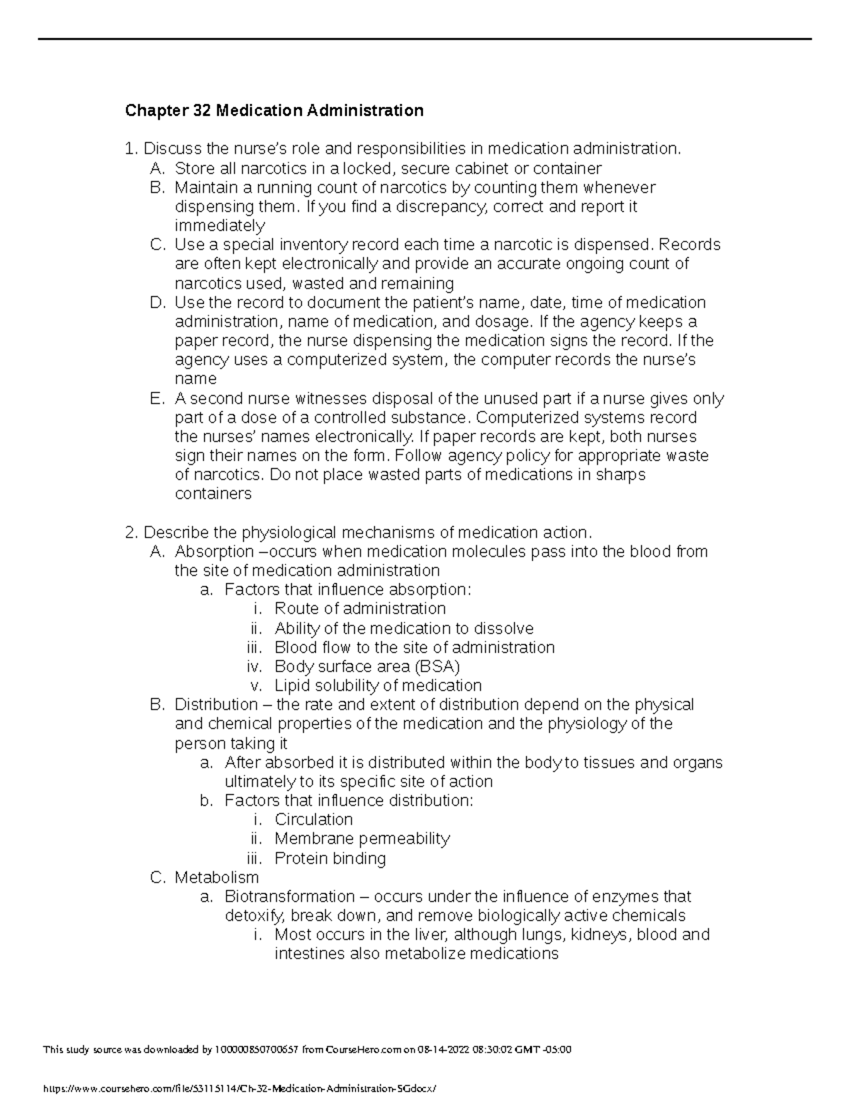 Ch 32 Medication Administration SG - Chapter 32 Medication ...