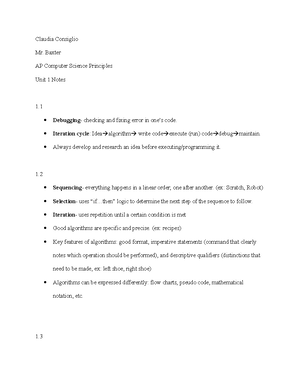 AP Computer Science Principles Unit 2 Notes - Claudia Consiglio Mr ...