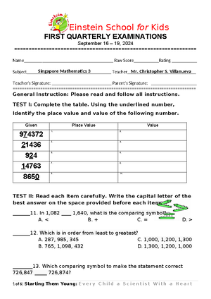 Math Reviewer IN Elementary - Reviewer in Mathematics III NAME : - Studocu