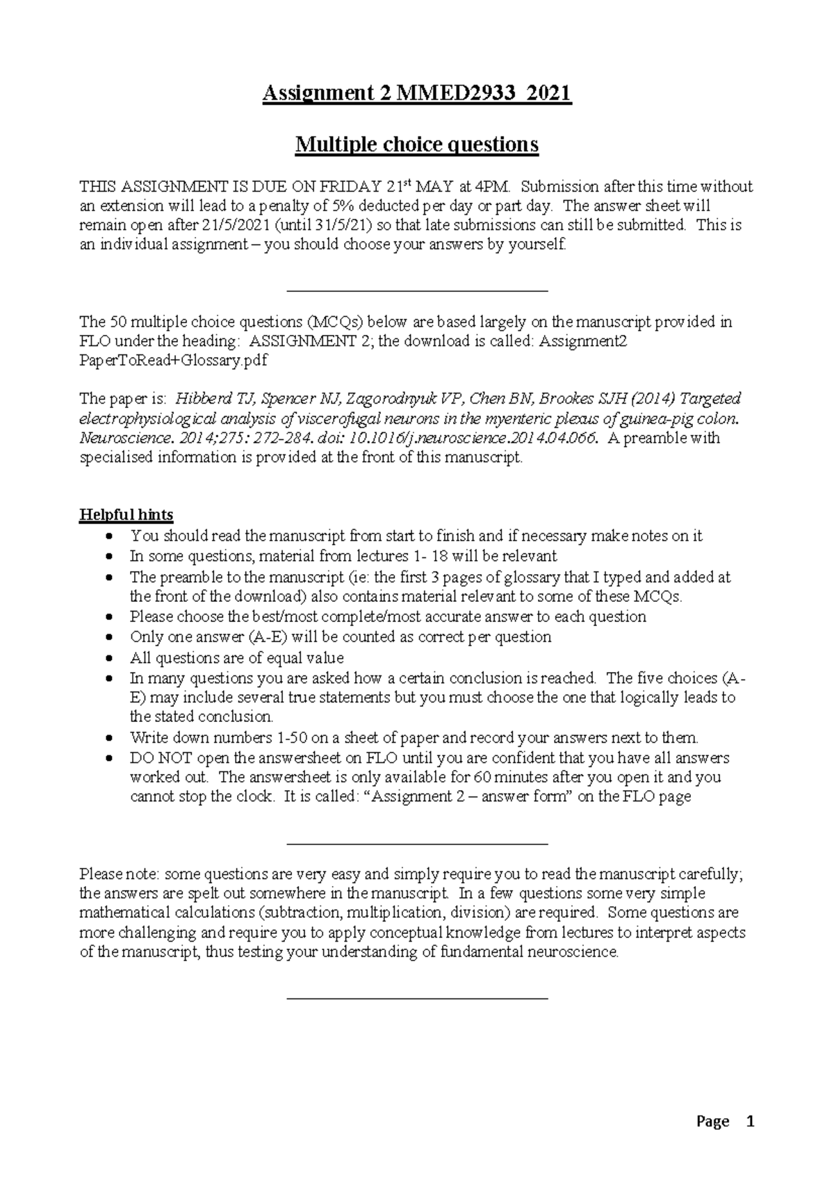 Mid Semester Assignment 2 - Case Study Action Potential ( Find ...