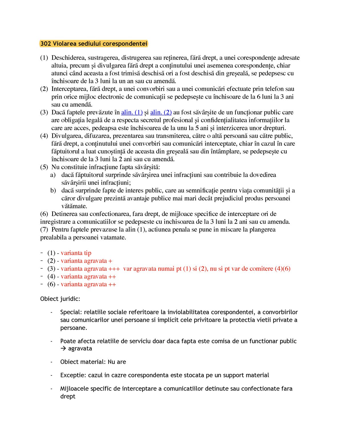 Bring Southwest launch Art. 302-311 Drept procesual penal partea speciala - 302 Violarea sediului  corespondentei (1) - Studocu