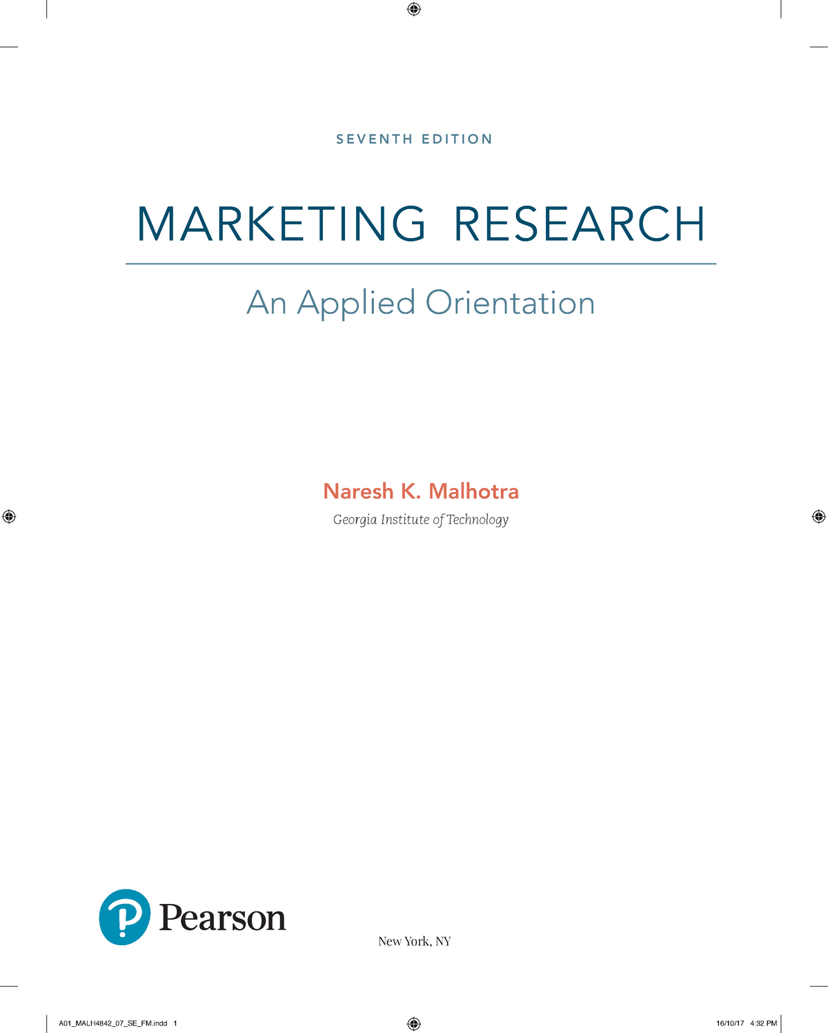 Research Marketing - SEVENTH EDITION MARKETING RESEARCH An Applied ...