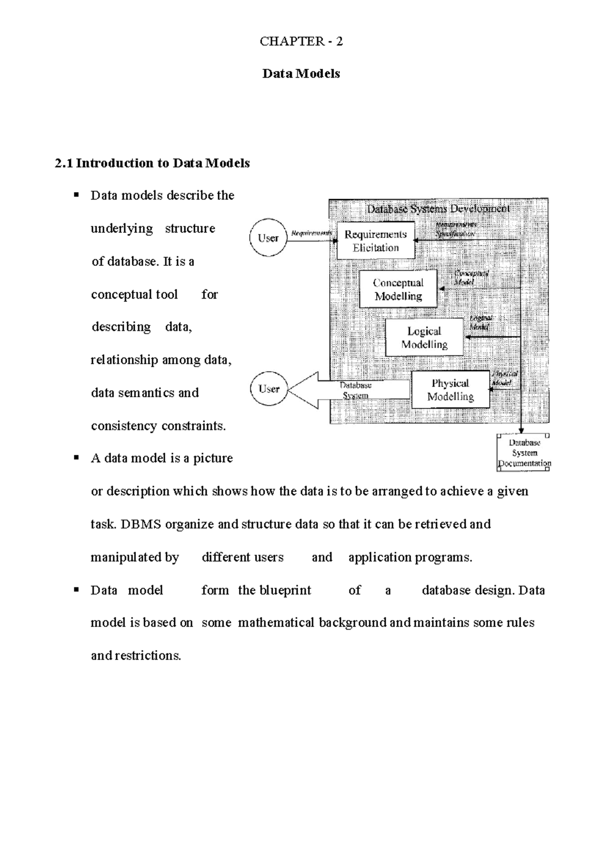 DBMS Chapter - 2 Lecture Notes - CHAPTER - 2 Data Models 2 Introduction ...