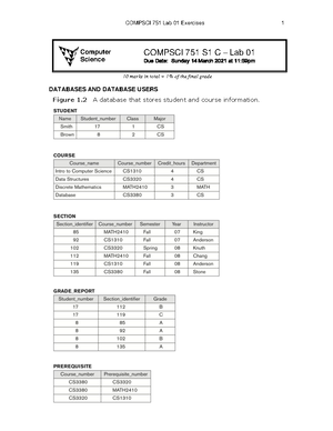 Lab 03 Exercises - LAB - COMPSCI 751 Lab 03 Exercises 1 10 marks in ...