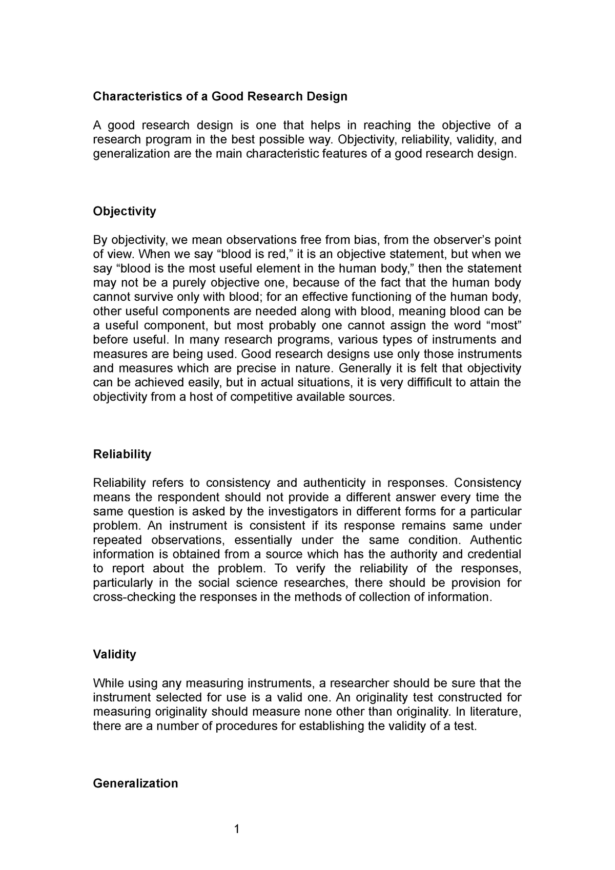 research paper on validity and reliability