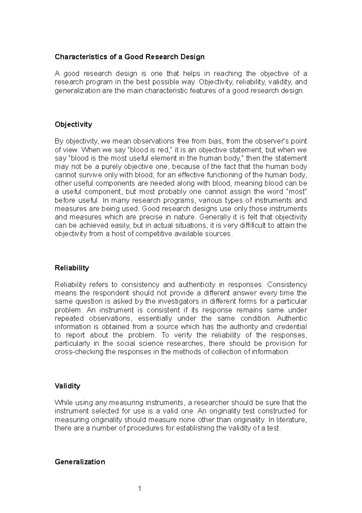 research paper on validity and reliability