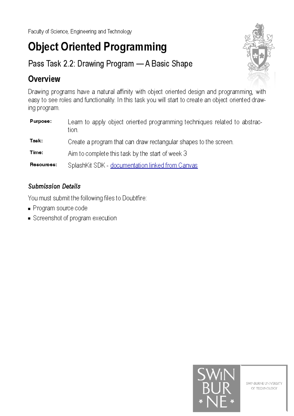 2.2P - sdcsdcsdc - Faculty of Science, Engineering and Technology ...