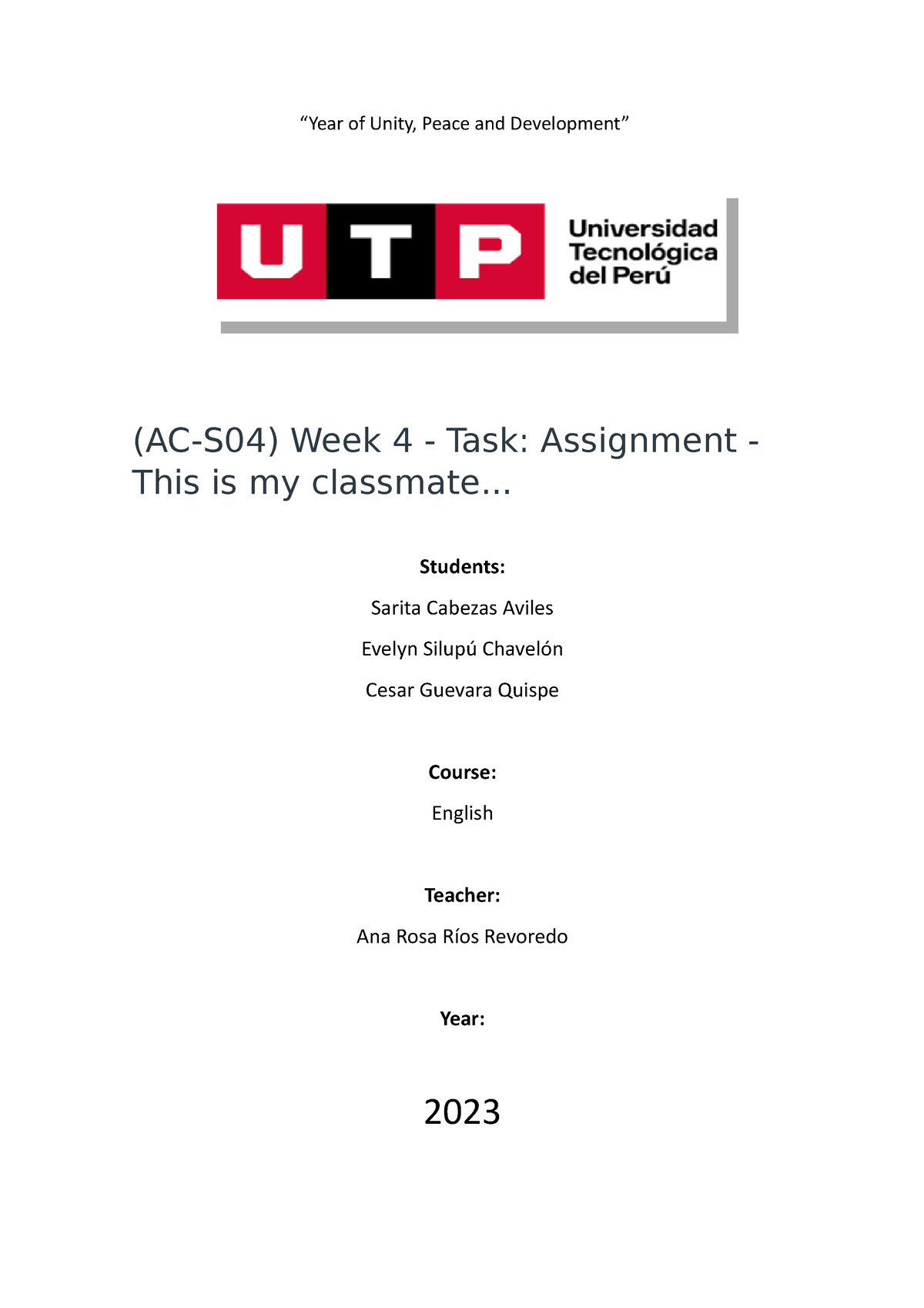 week 4 task assignment this is my classmate