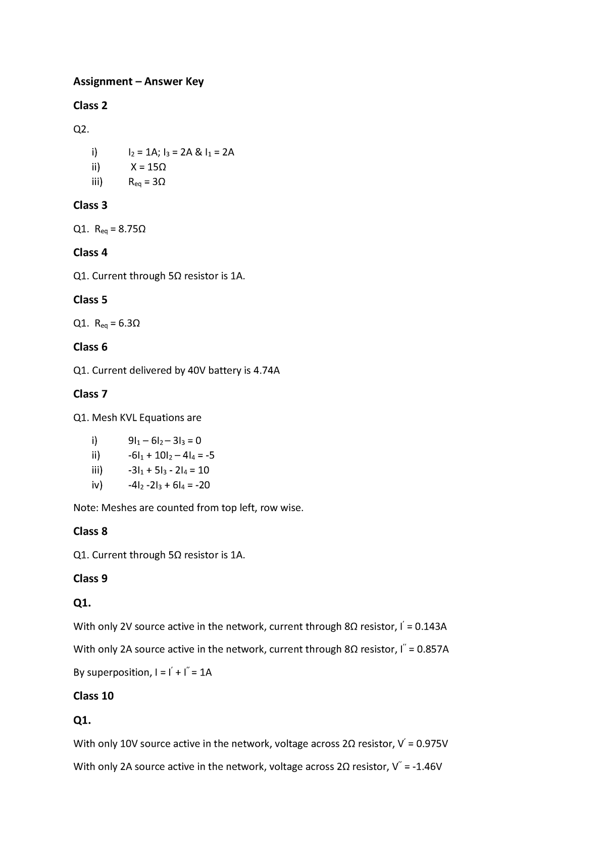 assignment answer key