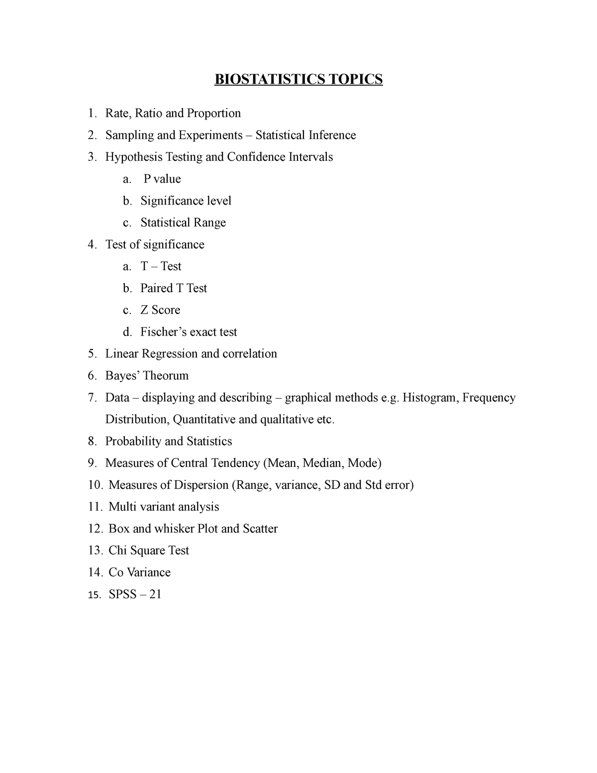 biostatistics dissertation topics