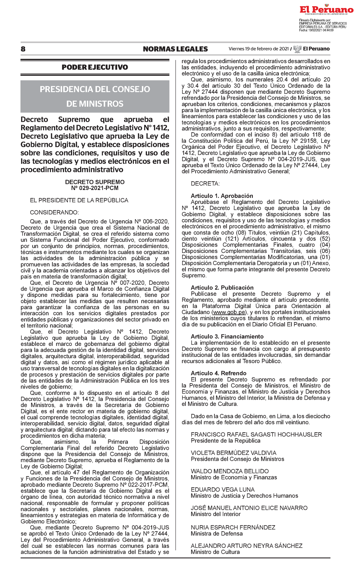 Decreto Supremo Que Aprueba El Reglamento Del Decreto Legisl Decreto ...