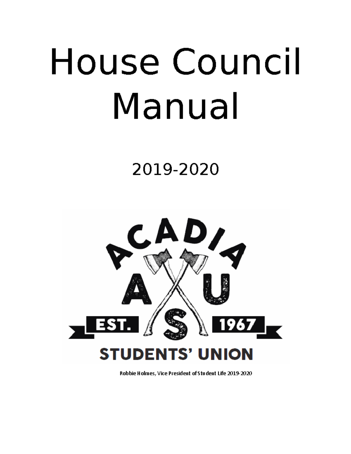 House Council Training Manual 2018-2019 - House Council Manual 2019 ...