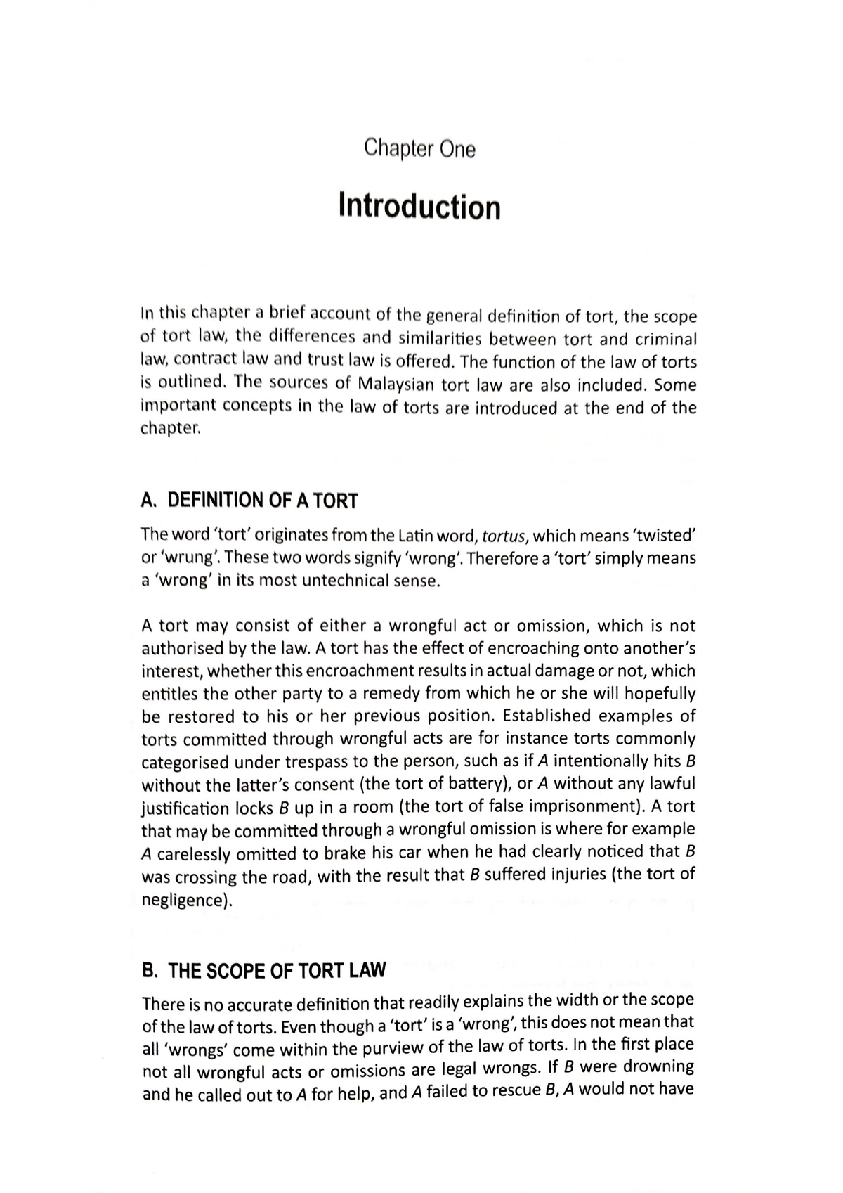 Introduction To Tort Norchaya Talib - Tort I - Studocu