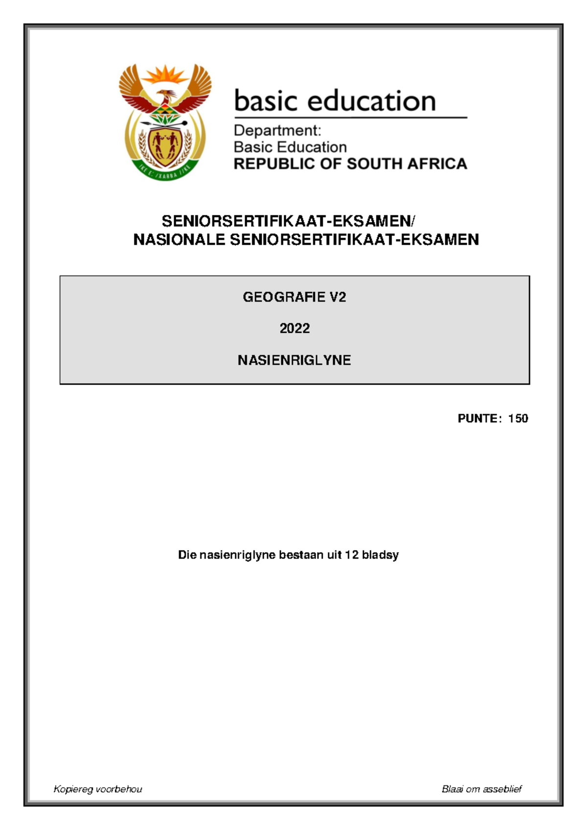 Geography P2 May-June 2022 MG Afr - SENIORSERTIFIKAAT-EKSAMEN ...