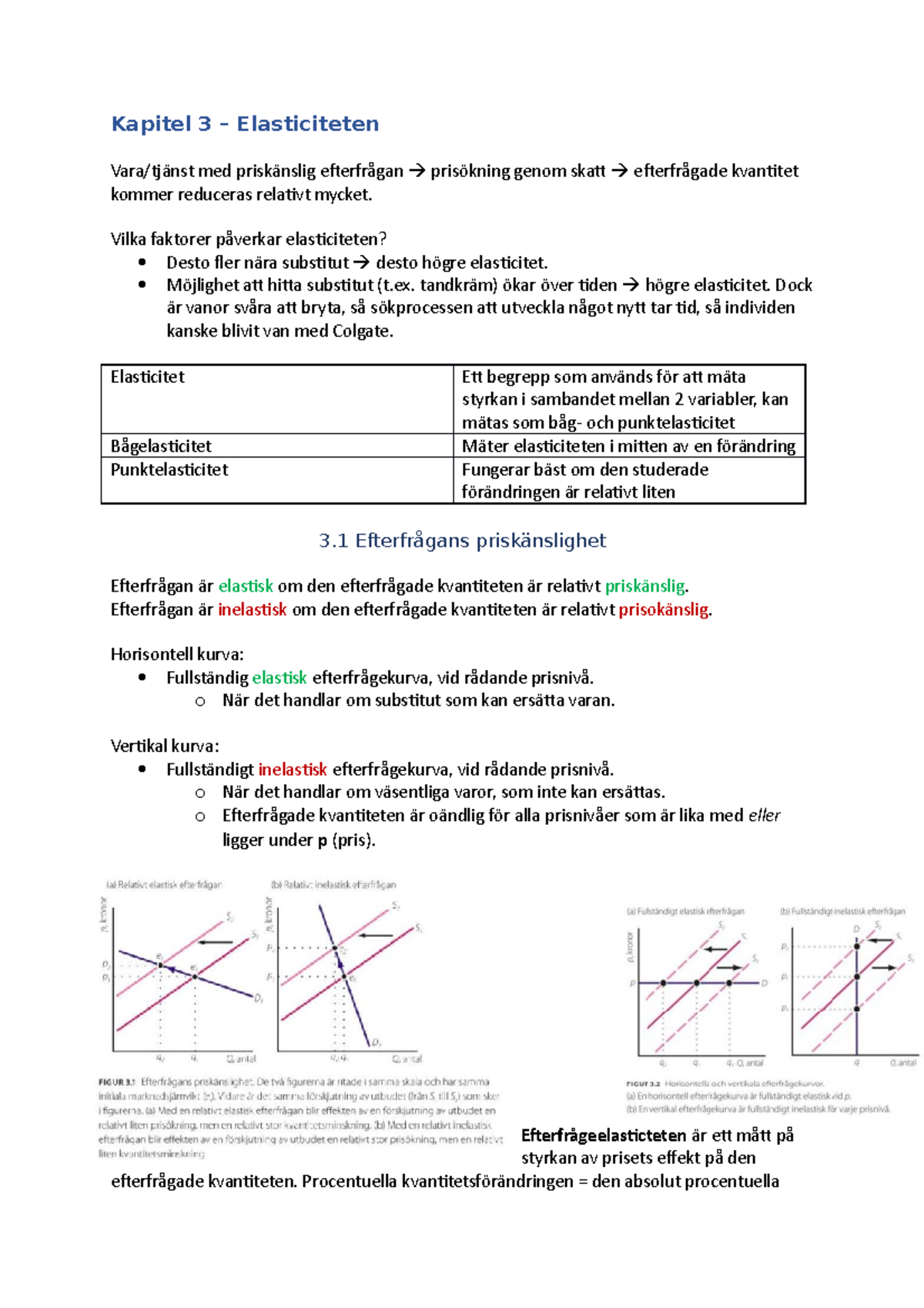 Kapitel 3 - Mikroteori A - Kapitel 3 – Elasticiteten Vara/tjänst Med ...