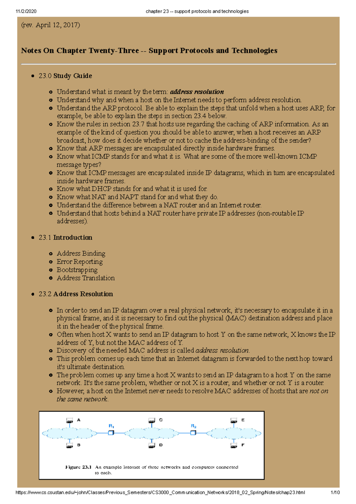 Chapter 23 - support protocols and technologies - (rev. April 12, 2017 ...
